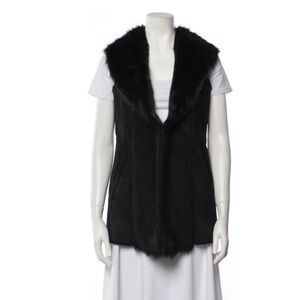J. McLaughlin Classic Suède and faux fur vest
